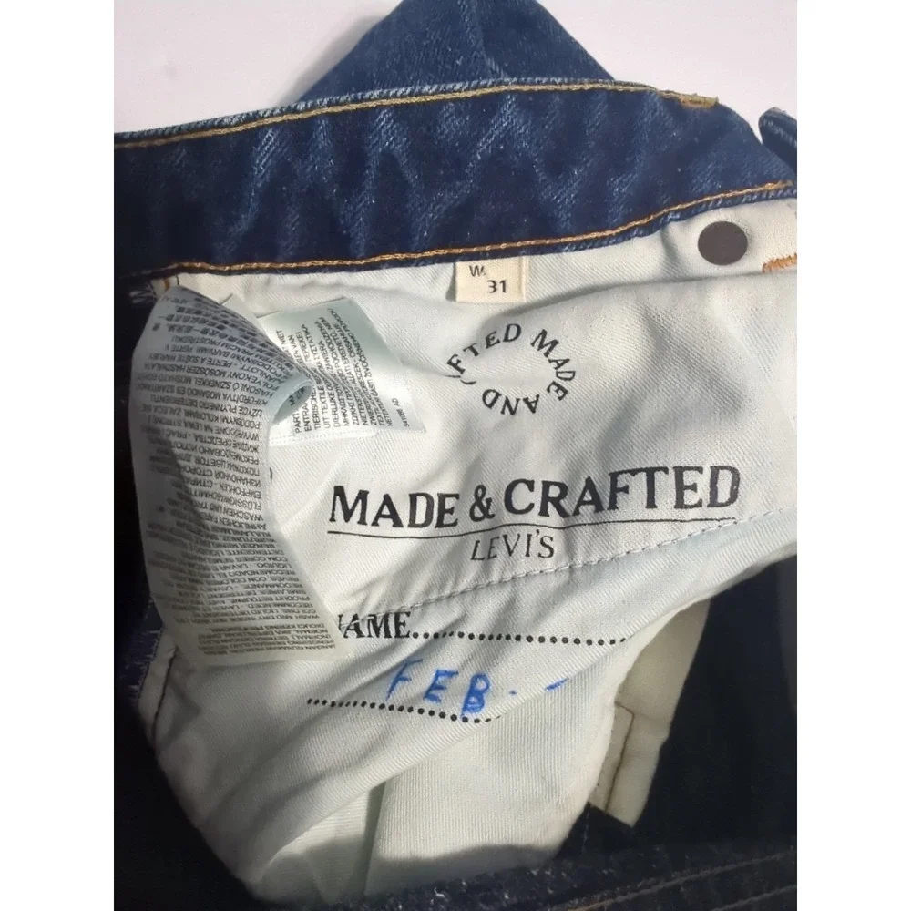 Levi's Made & Crafted Tack Slim Selvedge Jeans 31x34 Nova Blue Italy LMC Premium